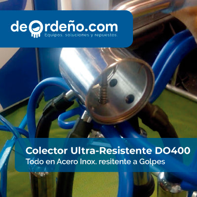 Colector ultrarresistente DO400, todo en acero inoxidable, resistente a golpes — foto real