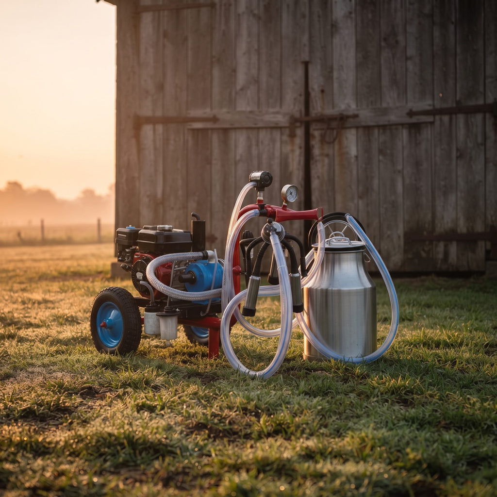 Ecomilk Pro al amanecer frente al establo