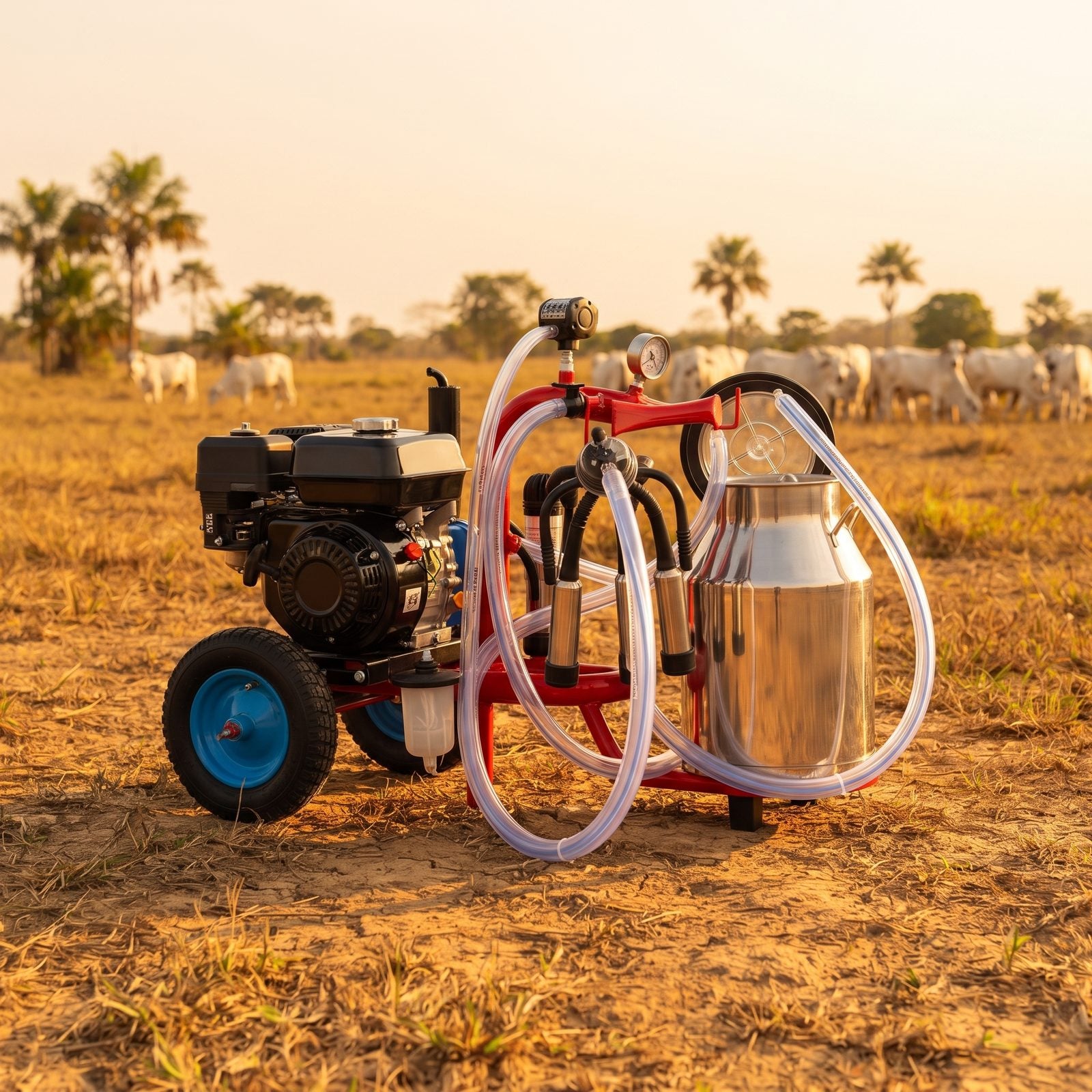 Ecomilk Pro con motor a gasolina en finca de tierra caliente