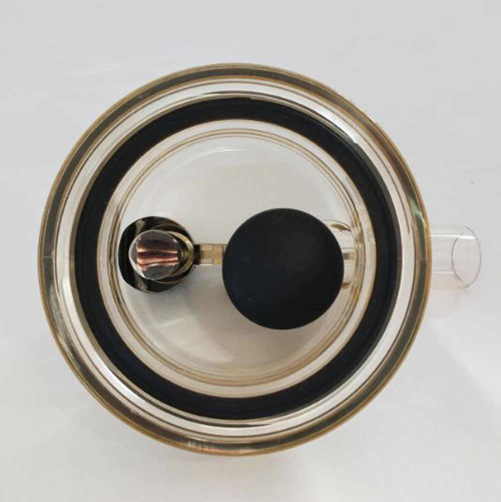 Vaso del colector DeLaval HC 150 desde arriba, con el empaque y la válvula