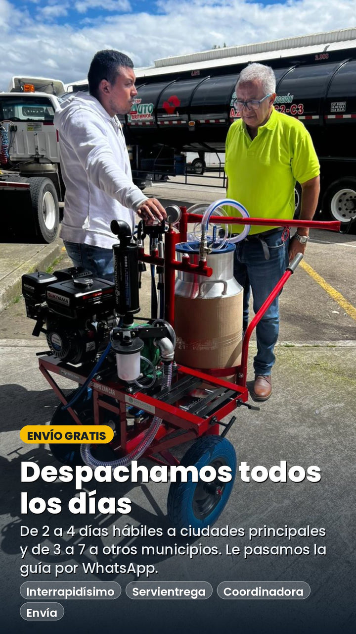 Envío gratis: despachamos todos los días; de 2 a 4 días hábiles a ciudades principales y de 3 a 7 a otros municipios con Interrapidísimo, Servientrega, Coordinadora y Envía