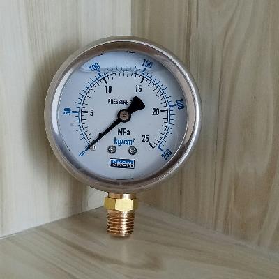 Carátula del vacuómetro lleno de aceite, de 60 mm — foto real