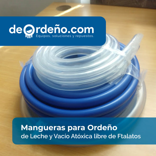 Mangueras para ordeño: de leche y gemela para vacío, transparentes y sin ftalatos — foto real