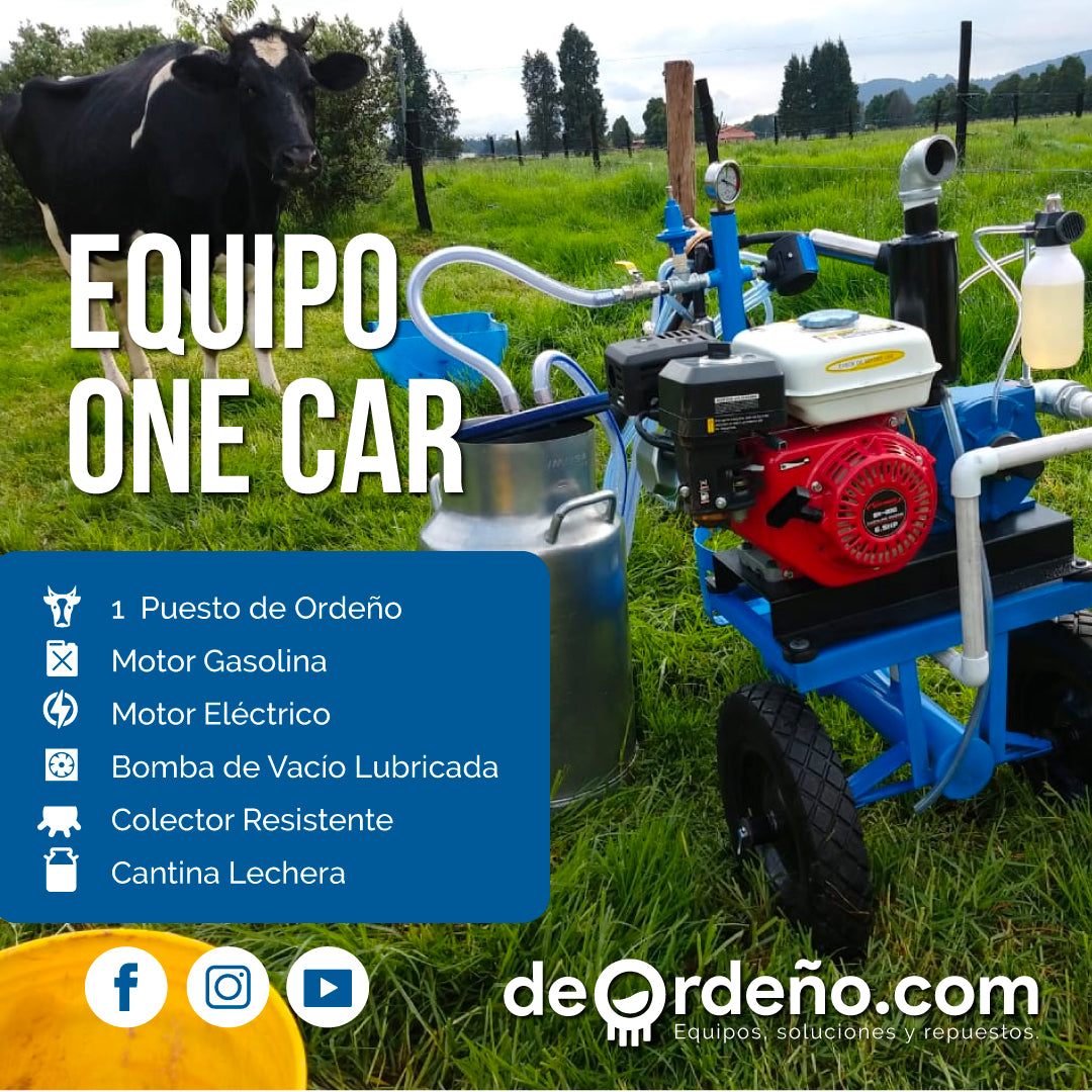 Equipo de Ordeño One Car - 1 puesto - Eléctrico o Gasolina  + OBSEQUIO + PAGUE AL RECIBIR 🚚