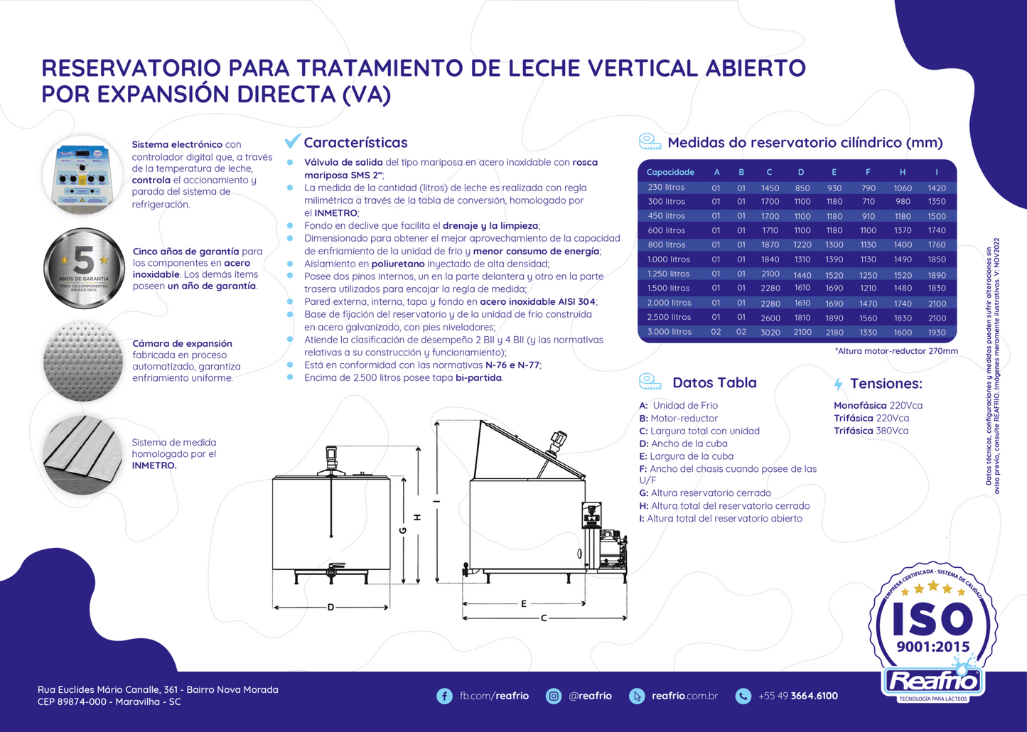 Tanque Enfriador de leche Vertical abierto