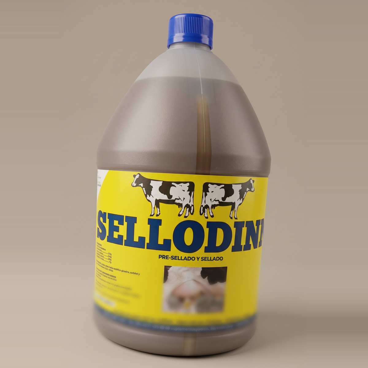 Galón de Sellodine, sellador de pezones con base en yodóforo