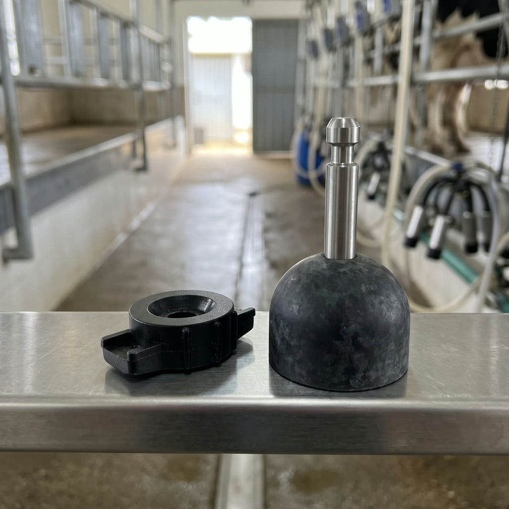 Válvula tic-toc para colector DeLaval HC 150 en una sala de ordeño